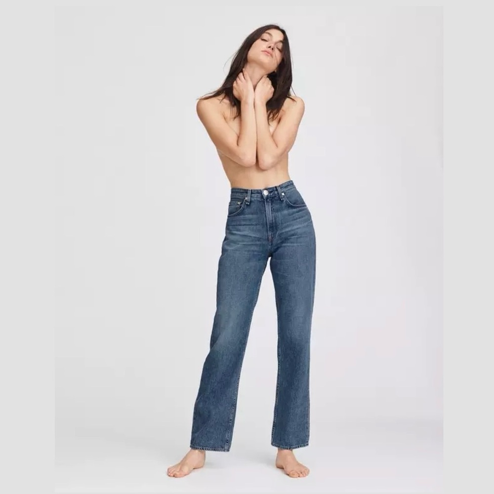Ruth Super High-Rise Straight Leg Jeans in Bay Water rag bone